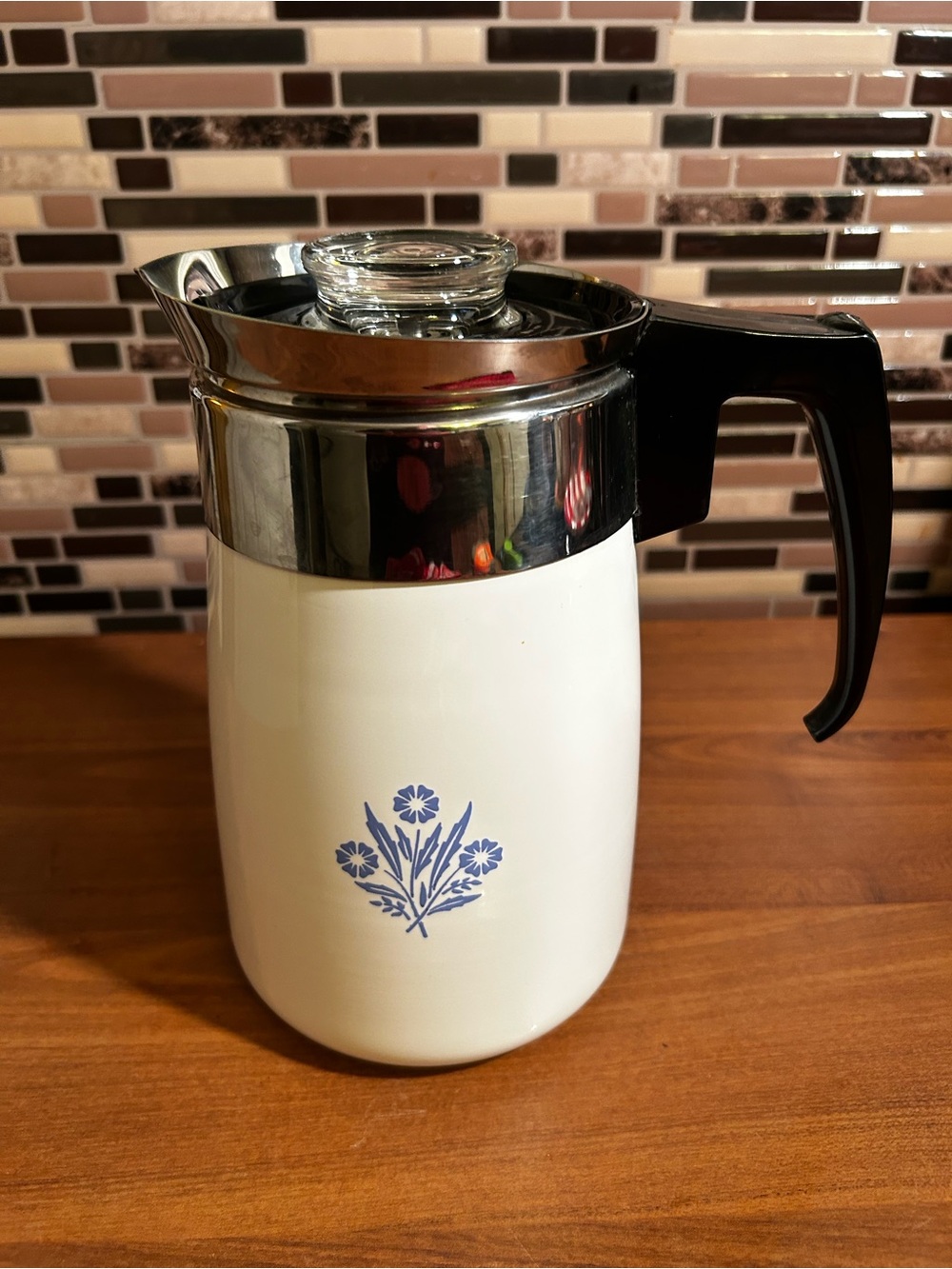 Vintage Corningware Blue Cornflower Coffee Percolator